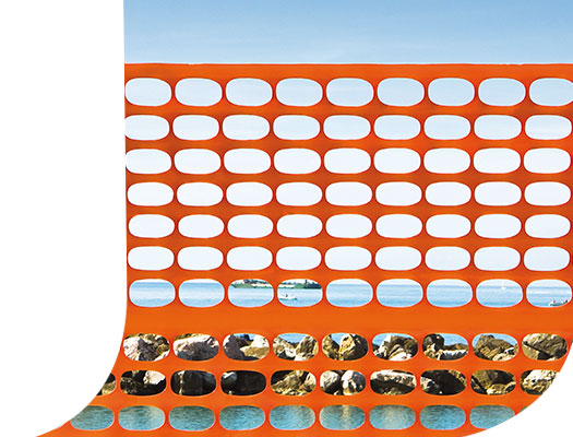 Orange plastic mesh to delimitate areas