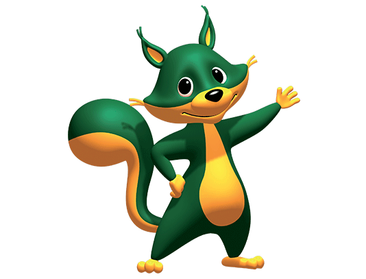 Norty, the squirrel mascot of Nortene